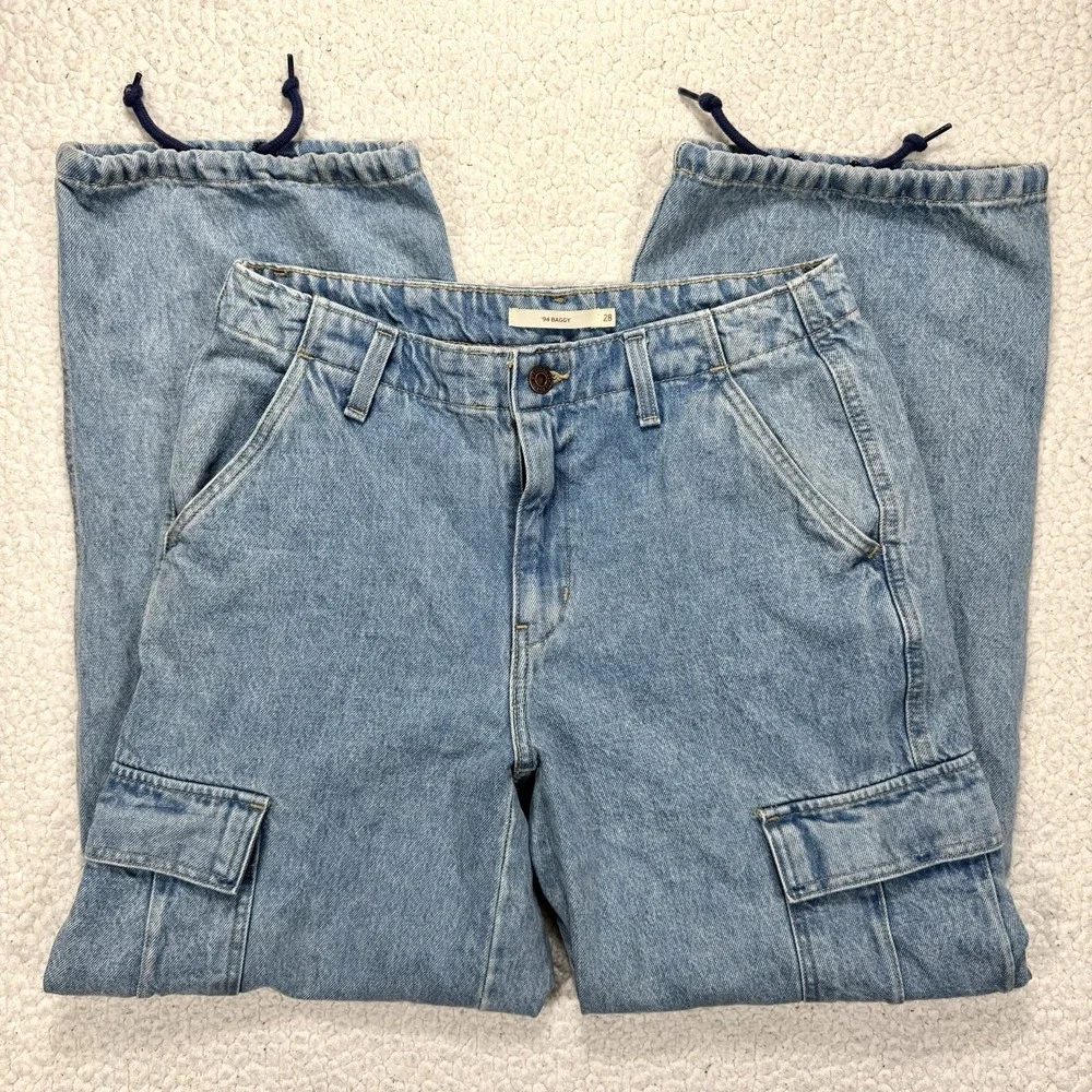 Levi's 94 Baggy Cargo Jeans Women's 28 (29x29.5) Y2K Streetwear Utility Grunge